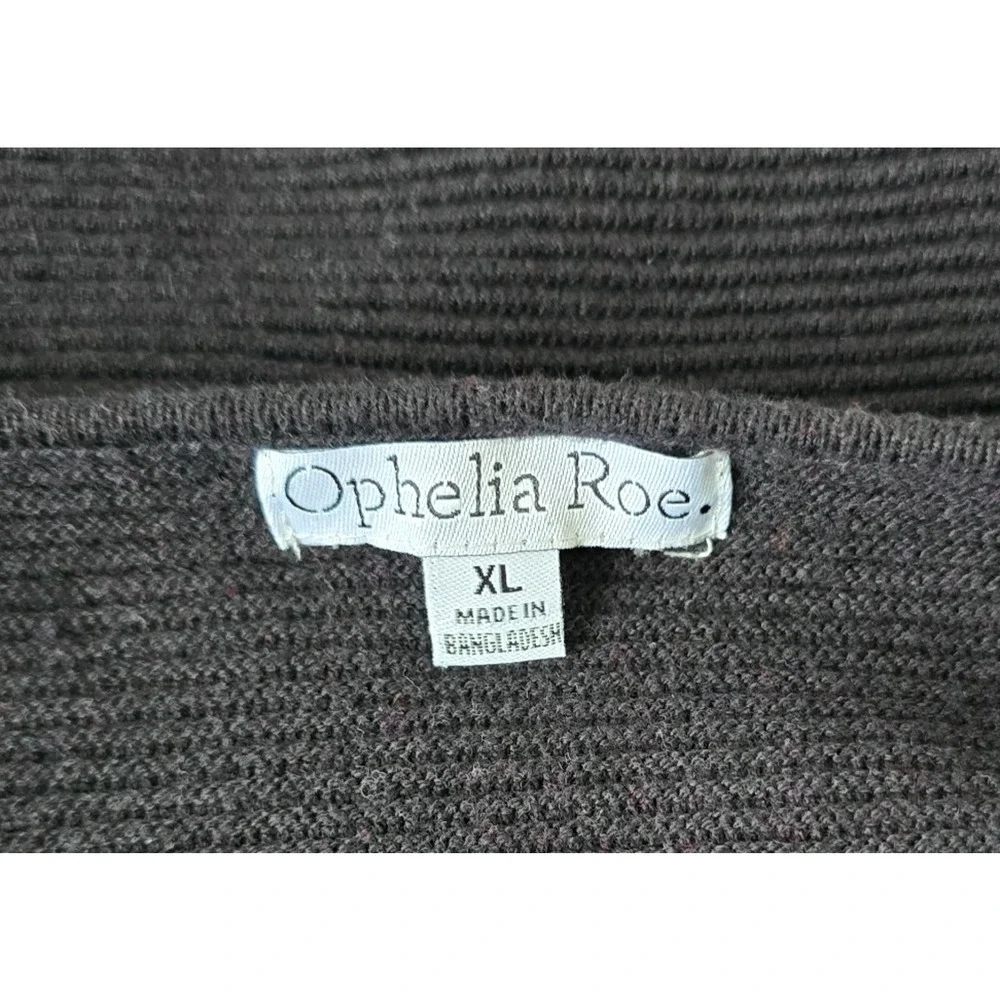 Ophelia Roe Sweater Women's XL Black Side Zipper Accent